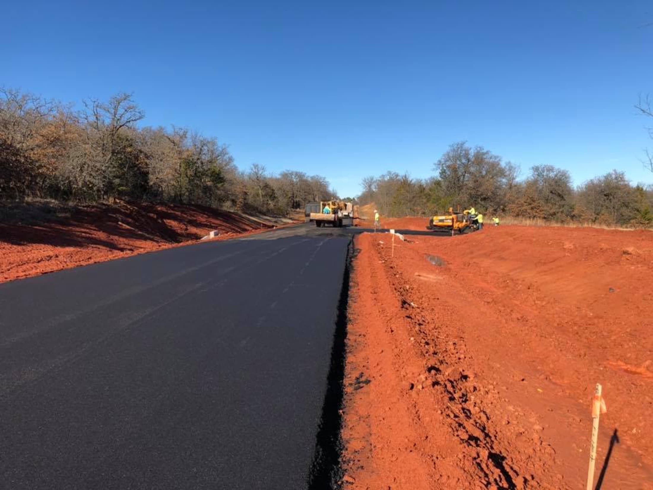 Asphalt paving rural road