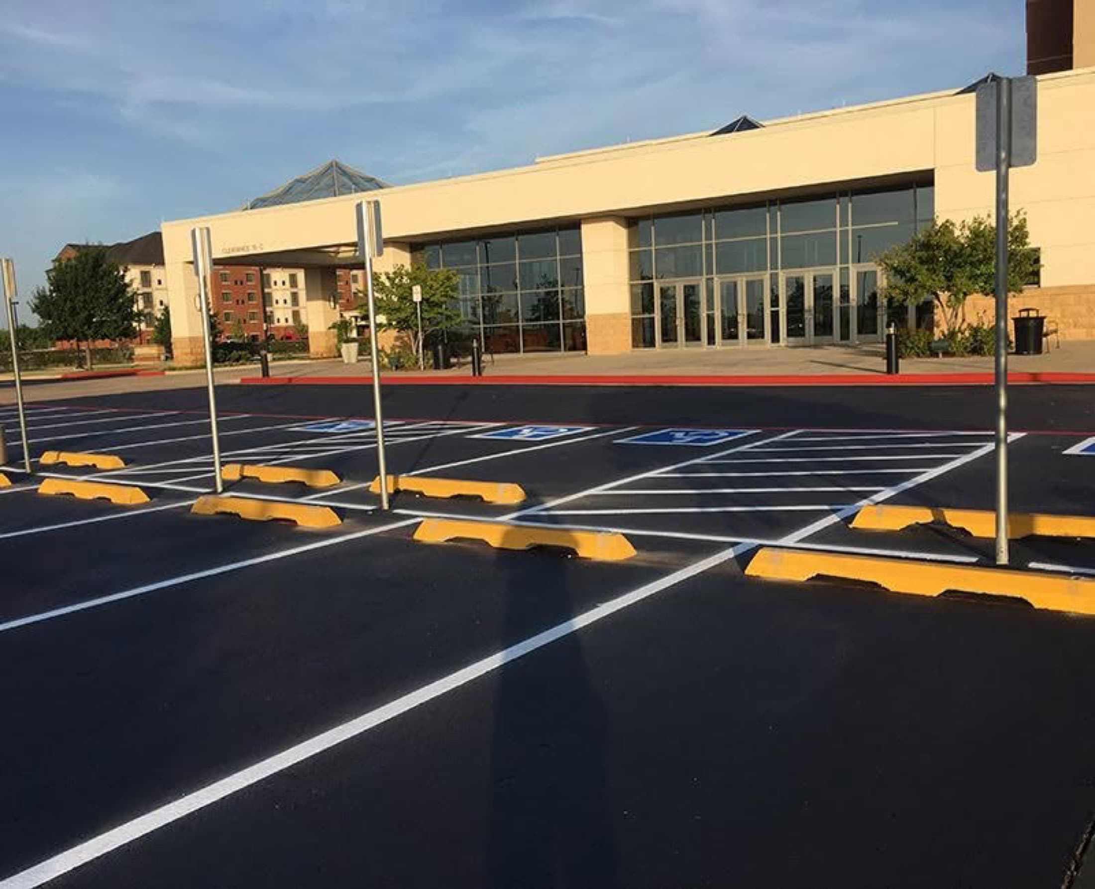Parking lot striping handicap