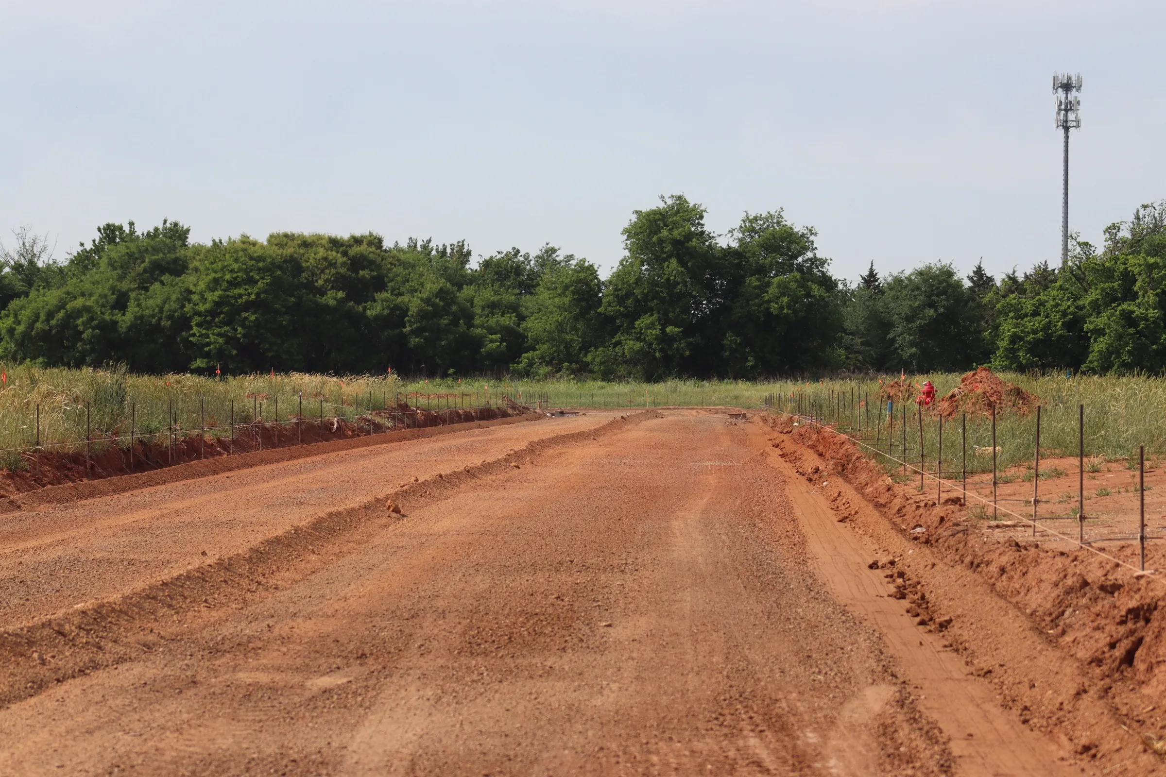 Stabilized subgrade corridor ready for paving